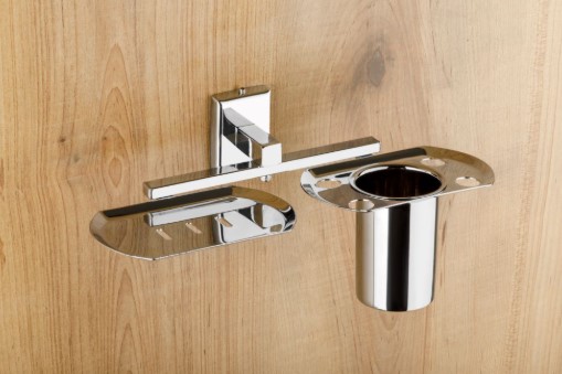 Prestige PC-308 Soap Dish with Tumbler Holder Bathroom Accessory for Home, Hotel and Apartment Washrooms, Elegant Combo Holder for Organized Everyday Use, Decor and Value